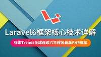 Laravel6框架核心技术详解课程独家首发，谷歌Trends全球连续六年排名最高PHP框架...